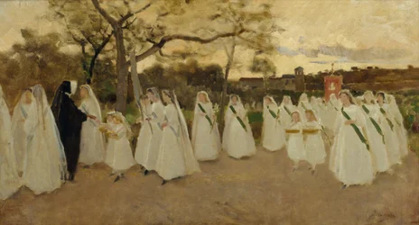 Procession de jeunes filles